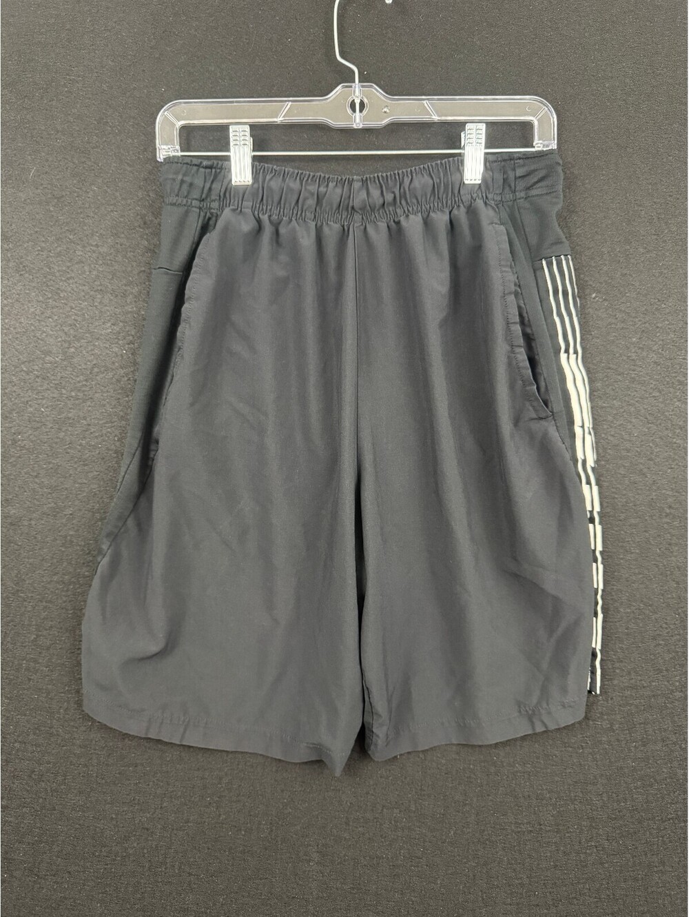 Nike Men's Black Athletic Shorts with Side Stripe Design Size Small